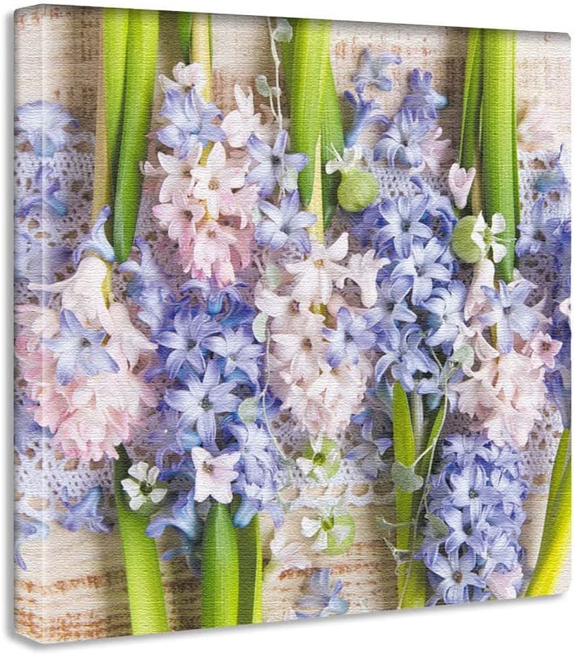 大きいサイズ 57x57cm アートパネル アートポスター キャンバス 壁掛け 木枠 キャンバス画 花 お花 植物 花の絵 新品 インテリア