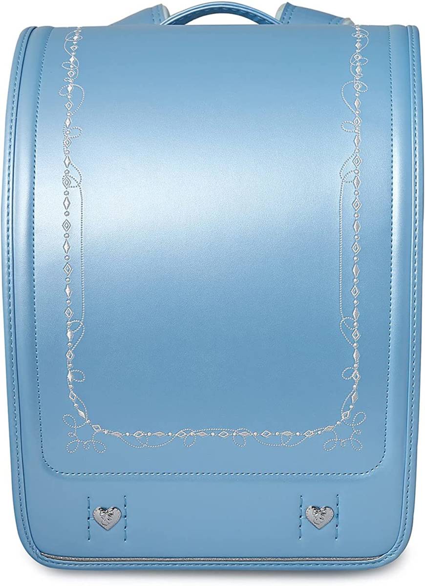 最新モデル 新品 箱付き ランドセル 女の子 A4フラットファイル対応 キラキラ 箱入り 可愛い 刺繍 水色 スカイブルー