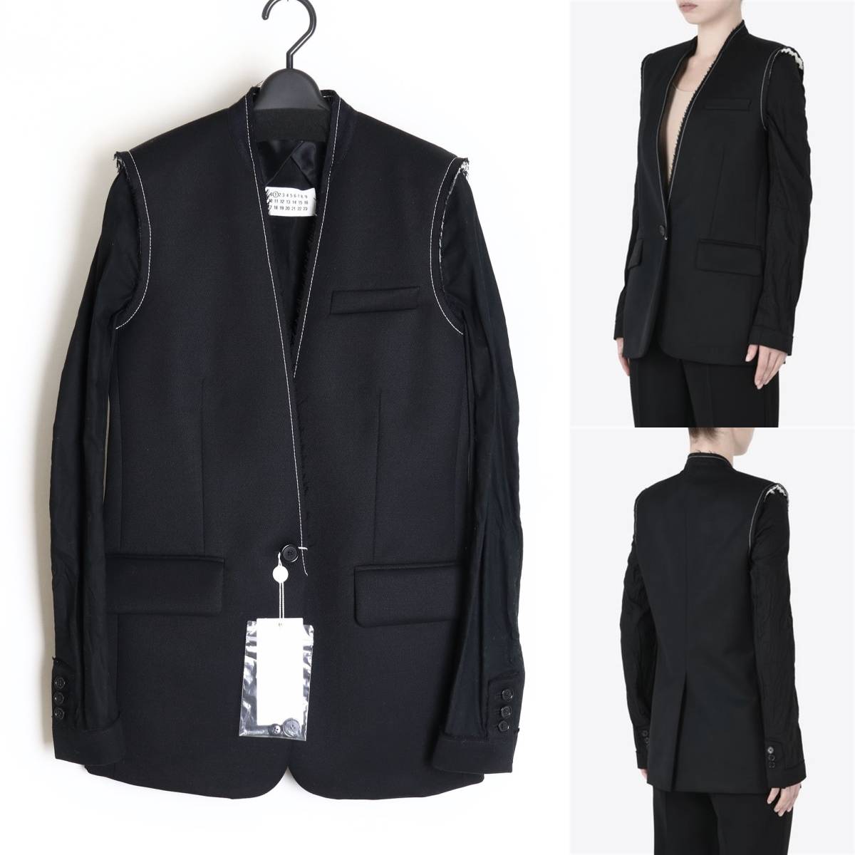 Maison Margiela новый товар внутренний стандартный товар Deconstructed wool Blazer 17AW no color жакет 38 выполненный в строгом стиле шерсть tsu il волна Италия 