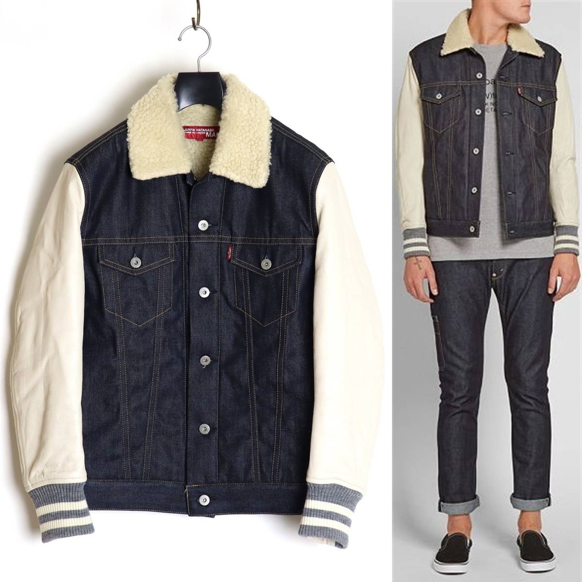 COMME des GARCONS JUNYA WATANABE MAN×Levi's 17AW 袖レザー切替