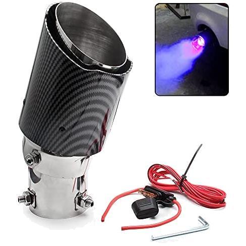 No.1 Racing muffler cutter LED light attaching light car downward adjustment type exhaust pipe luminescence shines carbon tail pipe diameter 35~63mm aluminium 
