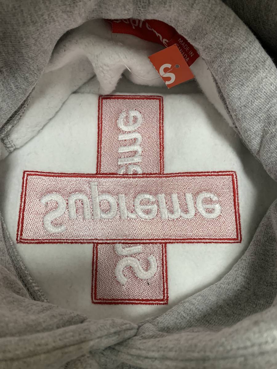 キムタク着 20FW Supreme Cross Box Logo Hooded ヘザーグレーMサイズ 新品未使用 付属品付き シュプリームクロスボックスロゴ パーカー