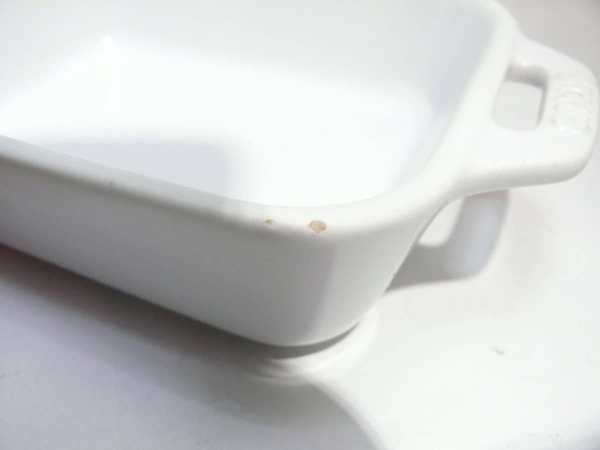 ストウブ グラタン皿 2個セット 14cm レッド ホワイト オーブンディッシュ セラミック STAUBの画像5