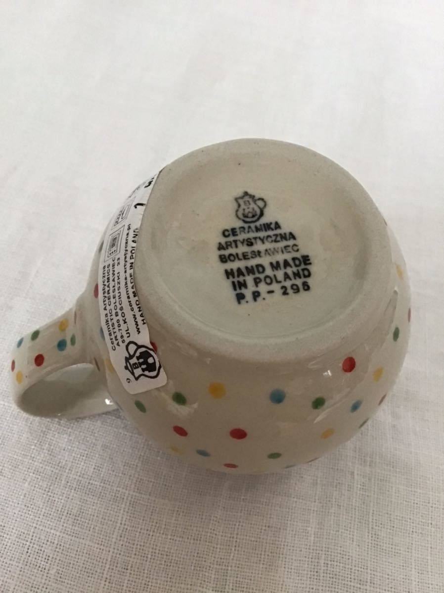 ポーランド陶器 食器 ポーリッシュポタリー セラミカ 花模様 ピッチャー クリーマー ミルク入れコーヒー 紅茶 ハチミツ 未使用の画像7