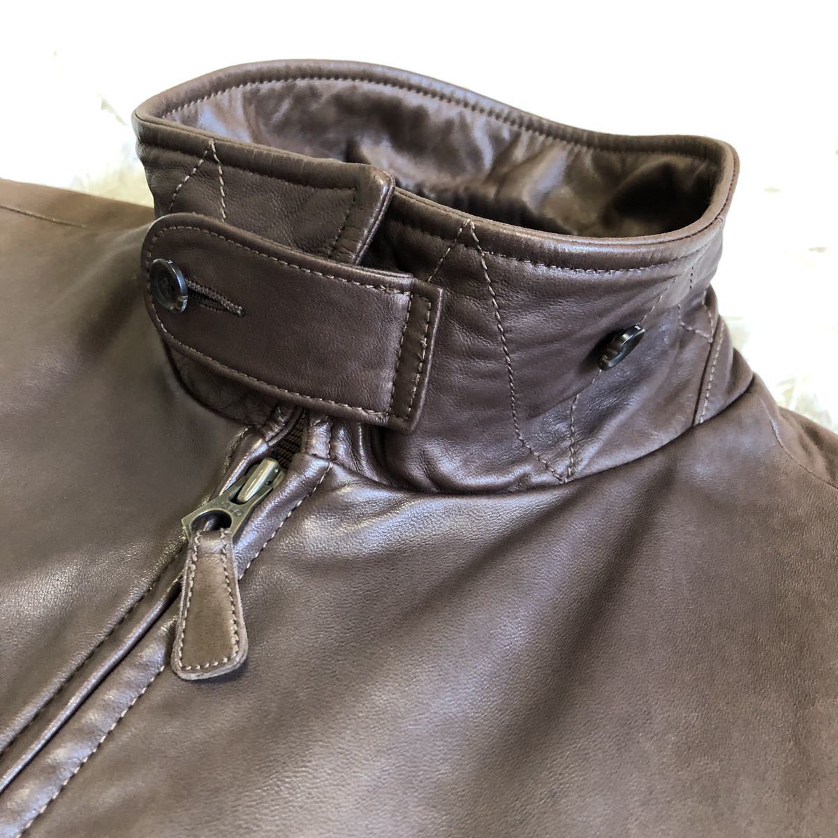 大きい Polo Ralph Lauren レザージャケット スイングトップ 茶 XL ...