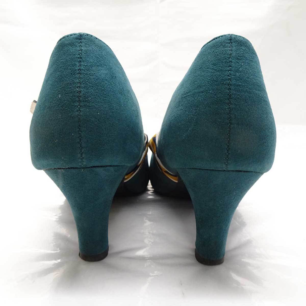 [ б/у ]ORiental TRafficolientaru трафик каблук туфли-лодочки оттенок зеленого женский размер 37 (23.5cm)
