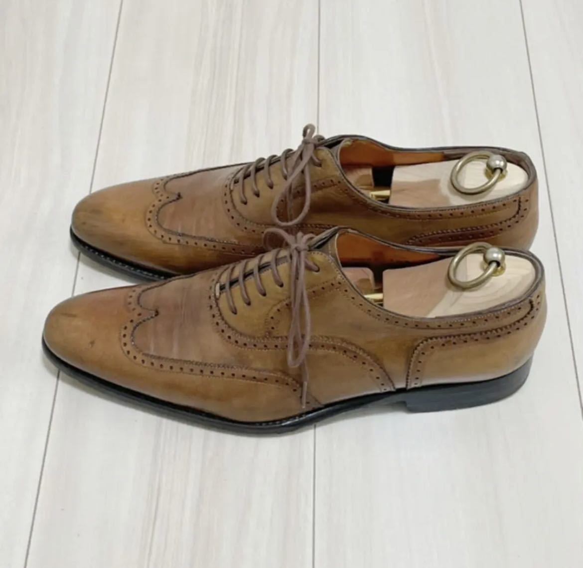 ☆SANTONI サントーニ 6486 ビジネスシューズ 本革 ブラウン ウィング