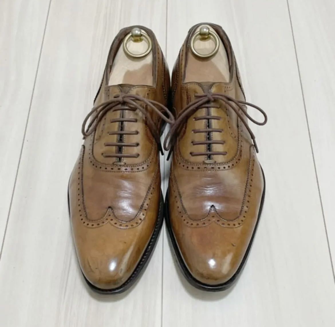 ☆SANTONI サントーニ 6486 ビジネスシューズ 本革 ブラウン ウィング