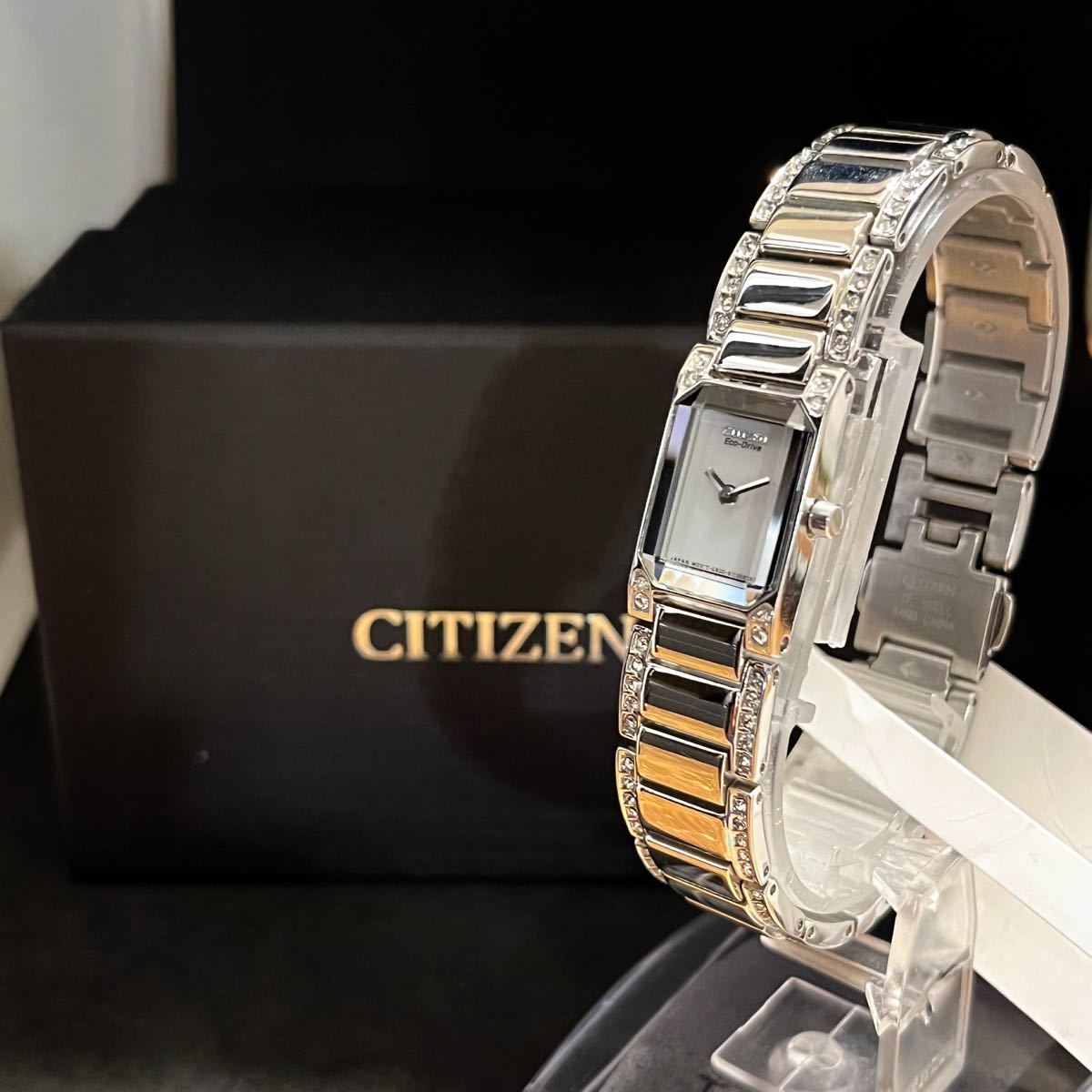 【展示品特価】早い者勝ち!!/CITIZEN/シチズン/レディース腕時計.ウォッチ/高級/シルバー色/女性用/お洒落/四角.長方形