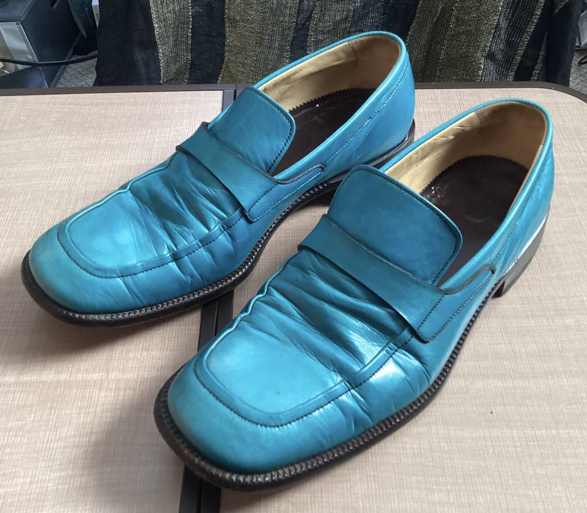 希少カラー シルバノ マッツァ ローファー ターコイズブルー Silvano mazza turquoise blue vintage archive