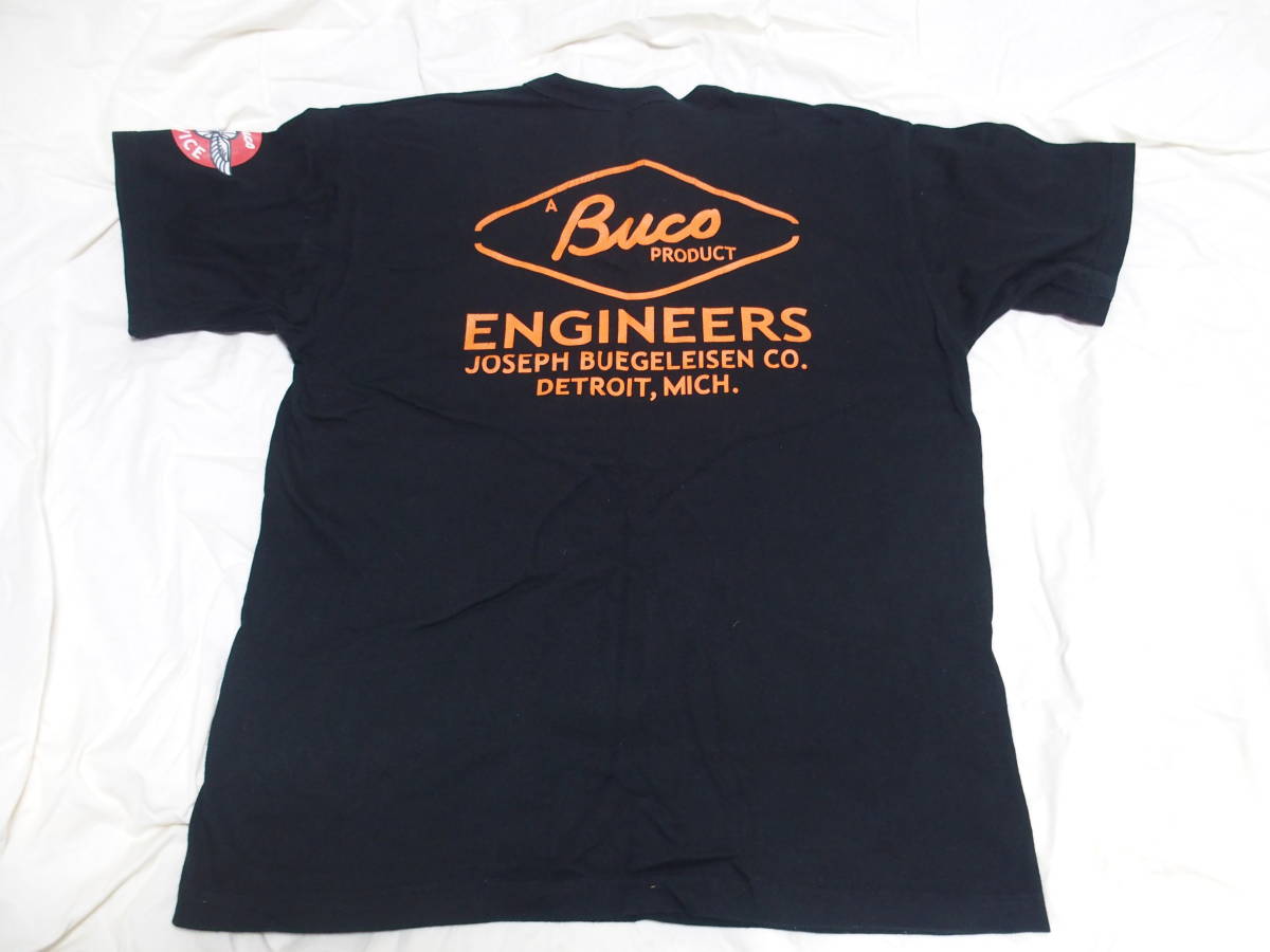 リアルマッコイズ BUCO "ENGINEERS"Tシャツ サイズ42 フリーホイーラーズ バーンストーマーズ ブートレガーズ(半袖Tシャツ