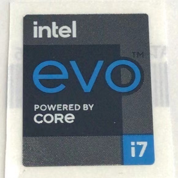 ■新品・未使用 ■10枚セット 第十一代【intel evo POWERED BY CORE i7】エンブレムシール【13*23㎜】送料無料・追跡サービス付き☆P270_画像1