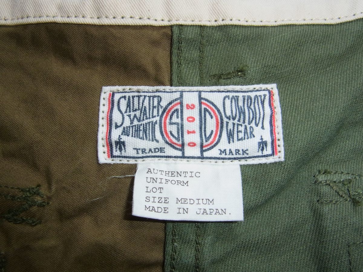 ★美品・未着用★ SALTWATER COWBOY ソルトウォーターカウボーイ UTILITY SHORTS ミリタリー ショーツ sizeM オリーブ 日本製 ★古着_画像5