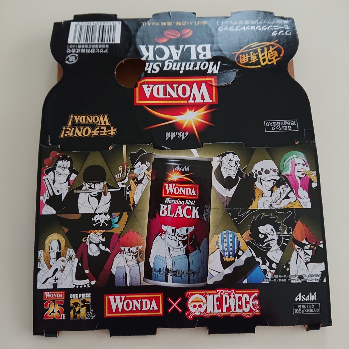 ワンダ ワンピース 25周年 コラボ缶 モーニングショットブラック 缶コーヒー 12本セット おまけ付き