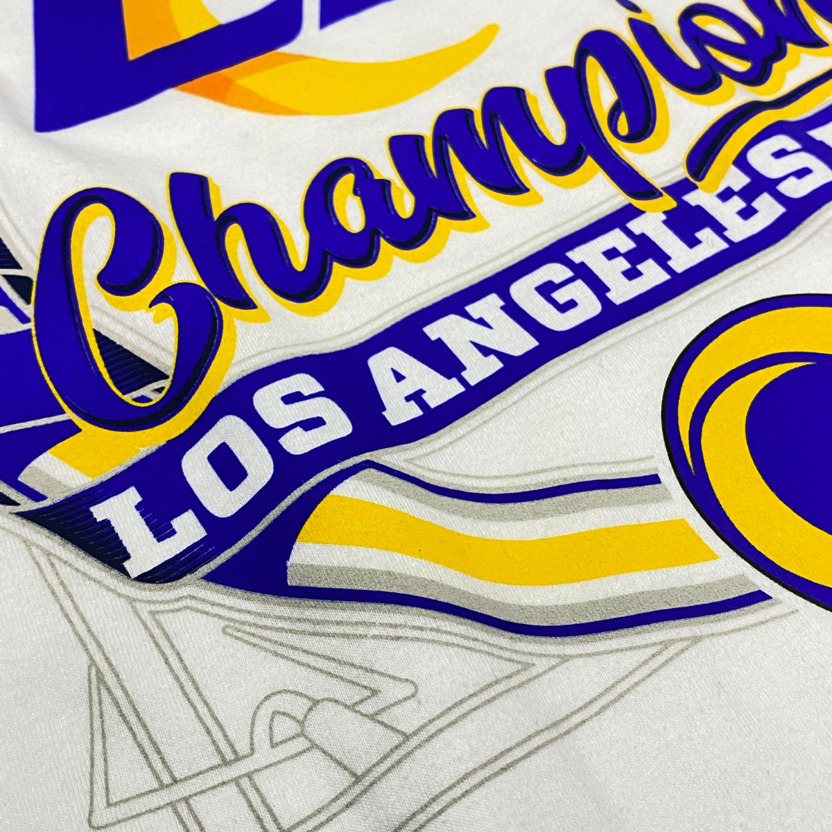 USA限定モデル 【L】 NFL 第56回 SuperBowl スーパーボウル チャンピオン LA Rams ロサンゼルス ラムズ 長袖 Tシャツ ロンT 白 Fanatics_画像7