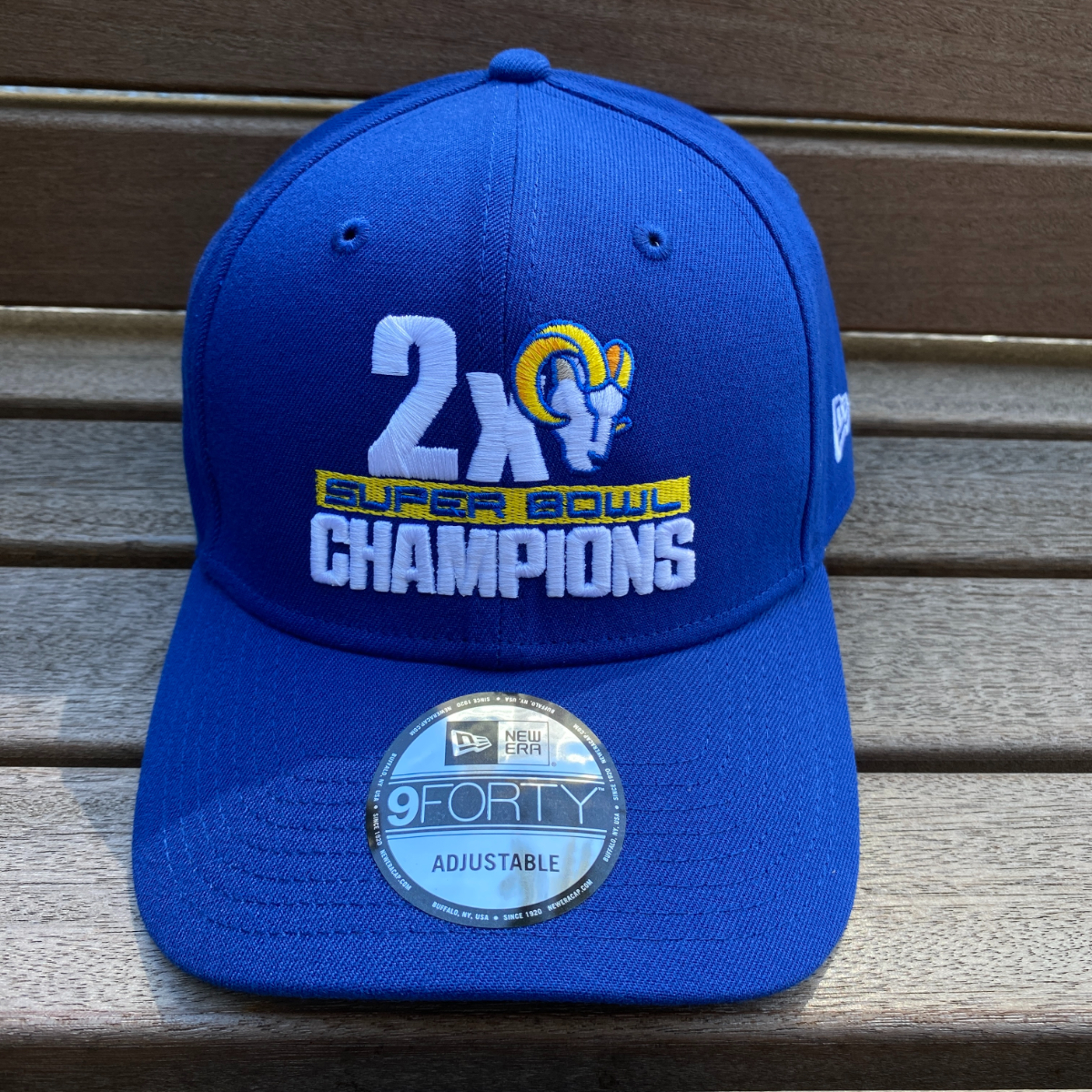 USA限定モデル NEWERA ニューエラ NFL 2X スーパーボウル SuperBowl チャンピオンズ LA Rams ロサンゼルス ラムズ 9Forty キャップ 青_画像1