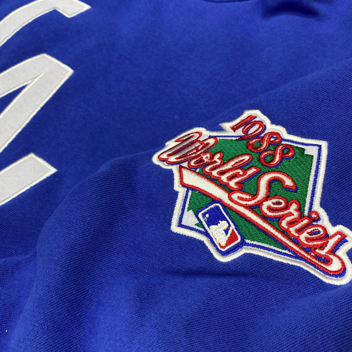 USA正規品 【3XL】 Mitchell&Ness ミッチェル＆ネス MLB ロサンゼルス ドジャース Team Origins プルオーバー パーカー 青 LA Dodgers_画像7