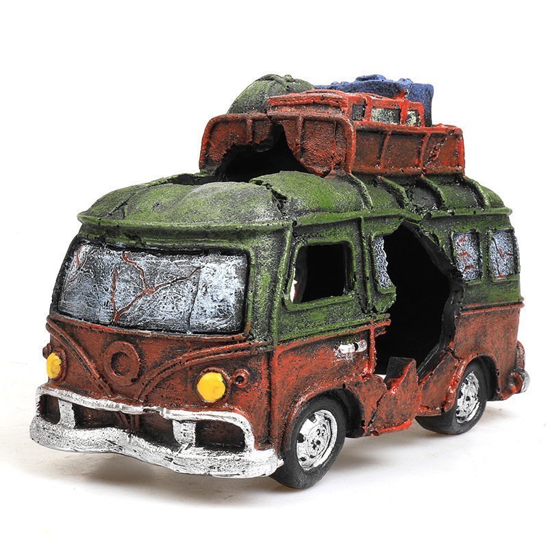 CJM894* old .. bus. ornament aquarium aquarium for objet d'art aquarium structure . decoration interior ..