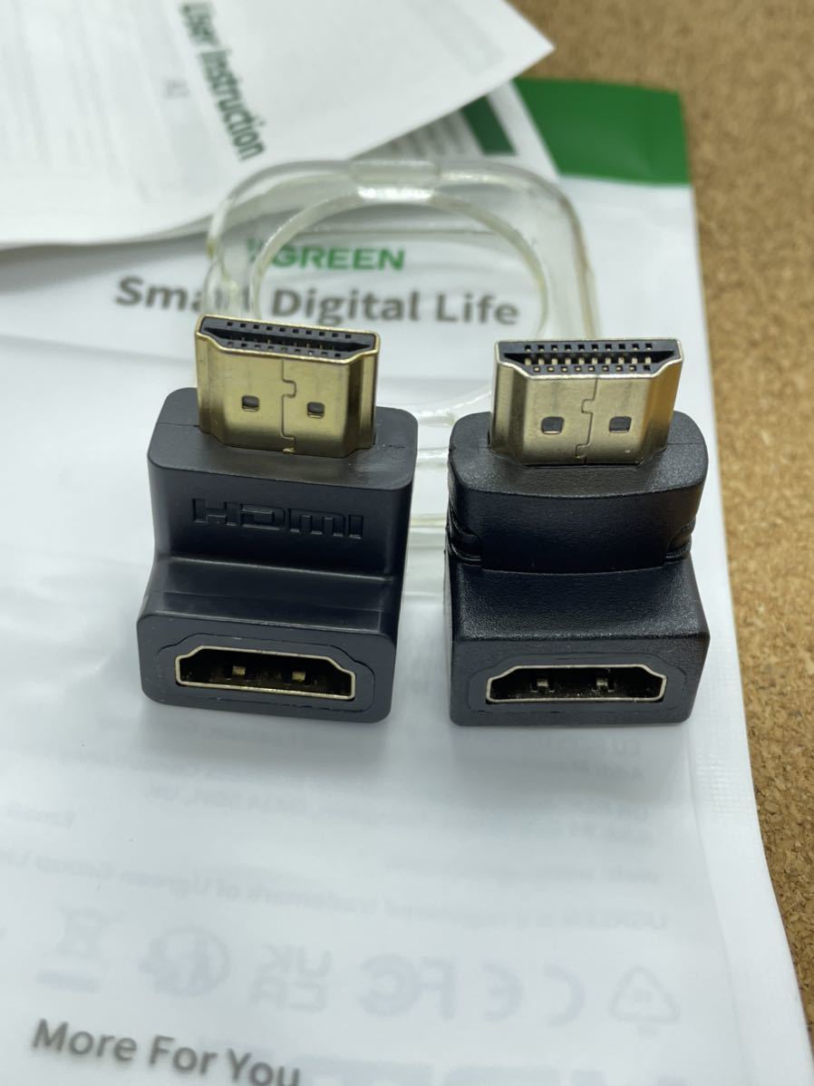 【動作確認済み】HDMI L字 L型 アダプター UGREEN製 オマケひとつ付き ☆★☆_画像3