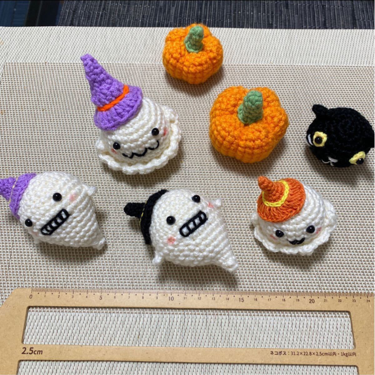 配送員設置 ハロウィン 飾り物 編みぐるみ ハンドメイド