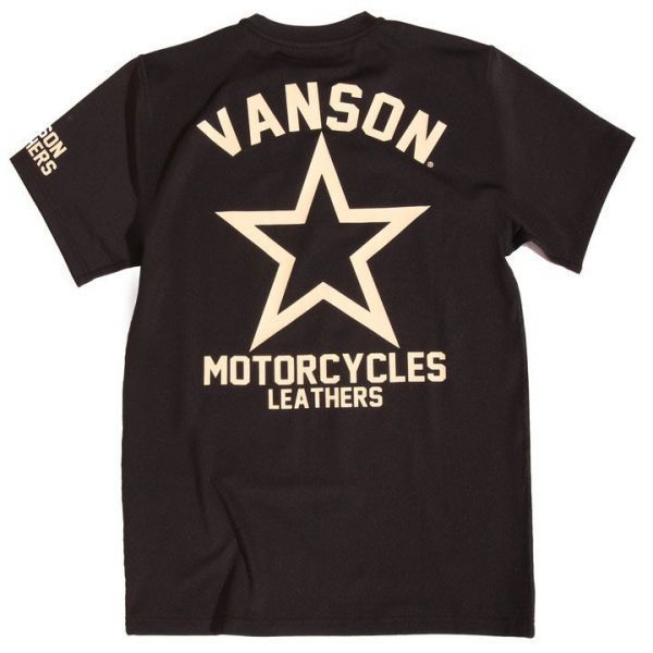 VANSON ドライ半袖Tシャツ ACV-904 ブラック XXL ★ワンスター　バンソン 当店別注 吸汗速乾 抗菌防臭 UVカット ハーレー バイカー_画像1