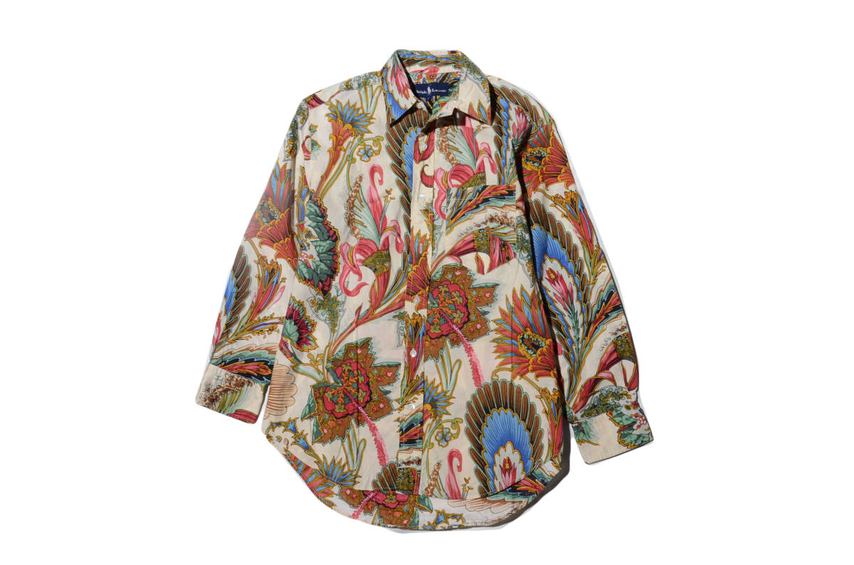 90年代　ヴィンテージ　ラルフローレン　ジャングル花柄　オーバーサイズシャツ　7