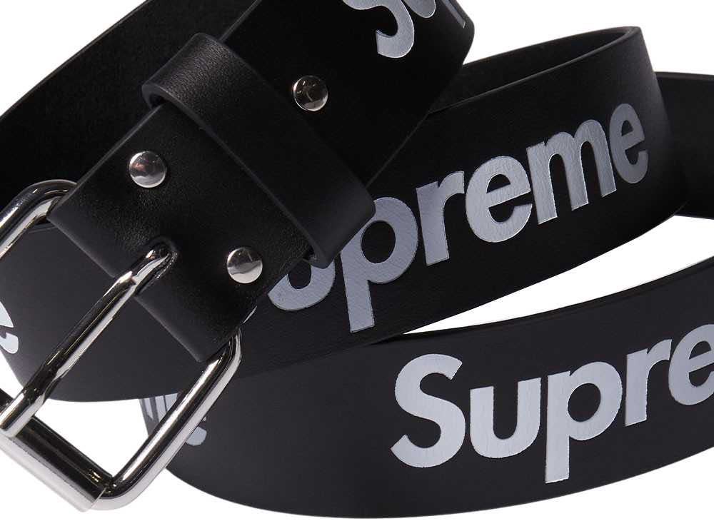 Supreme Repeat Leather Belt Black 黒 ベルト ロゴ logo BOX ボックス comme des garcons  パーカー コムデギャルソン コラボ huge 限定