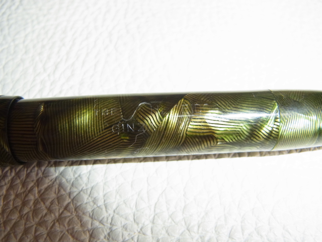 美品 希少 1940年代前後 資生堂 萬年筆（プラチナ万年筆が提供） プランジャー式 ペン先 PLADIUM POINT＜4＞ セルロイド 緑