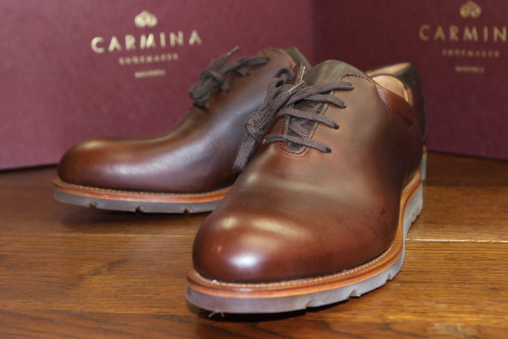  unused CARMINA (karumi-na) 80650 horn wing company Chrome Excel leather hole cut leather sneakers / 9 / gentleman / leather shoes /karumina