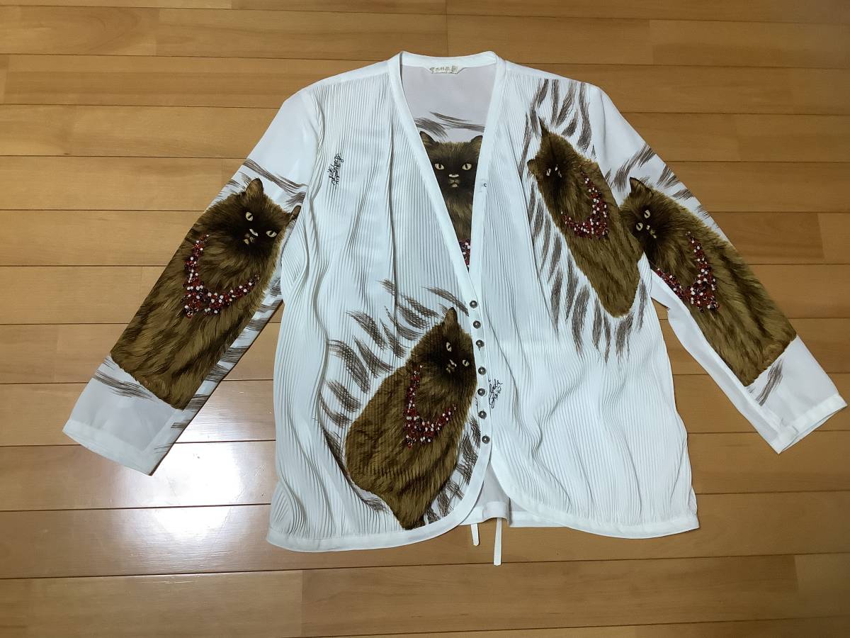 新品同様☆伊太利屋☆黒☆総レース☆ラインストーン☆ジレ羽織り