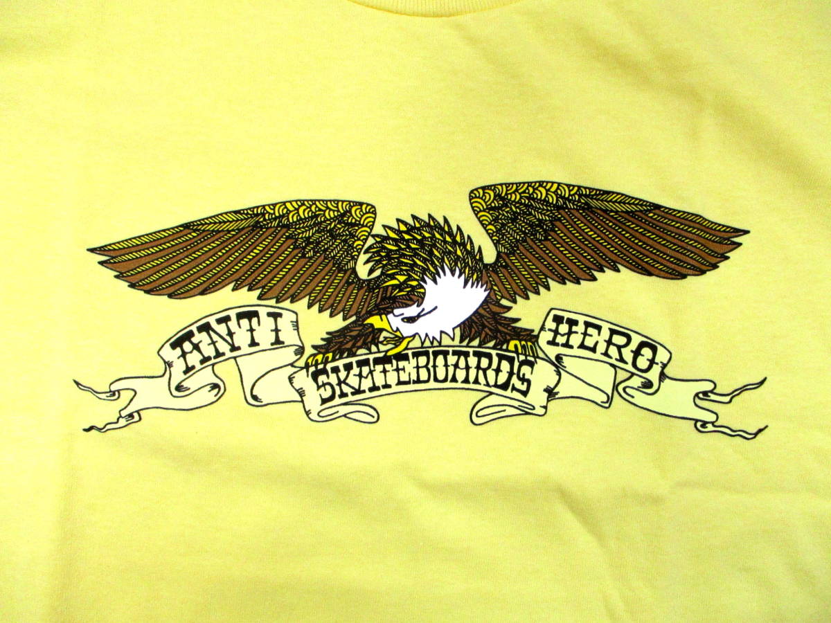 廃盤☆即決 レア ANTIHERO アンタイヒーロー Grant Taylor KERSHNAR EAGLE Tシャツ 黄色 SIZE:M.アンチヒーロー supitfire スラッシャー_画像2