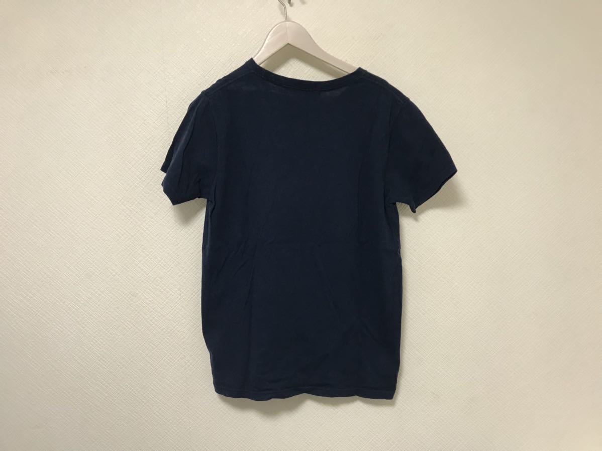 本物ドゥニームDenimeコットン無地胸ポケット半袖TシャツメンズサーフアメカジミリタリーL紺ネイビー日本製