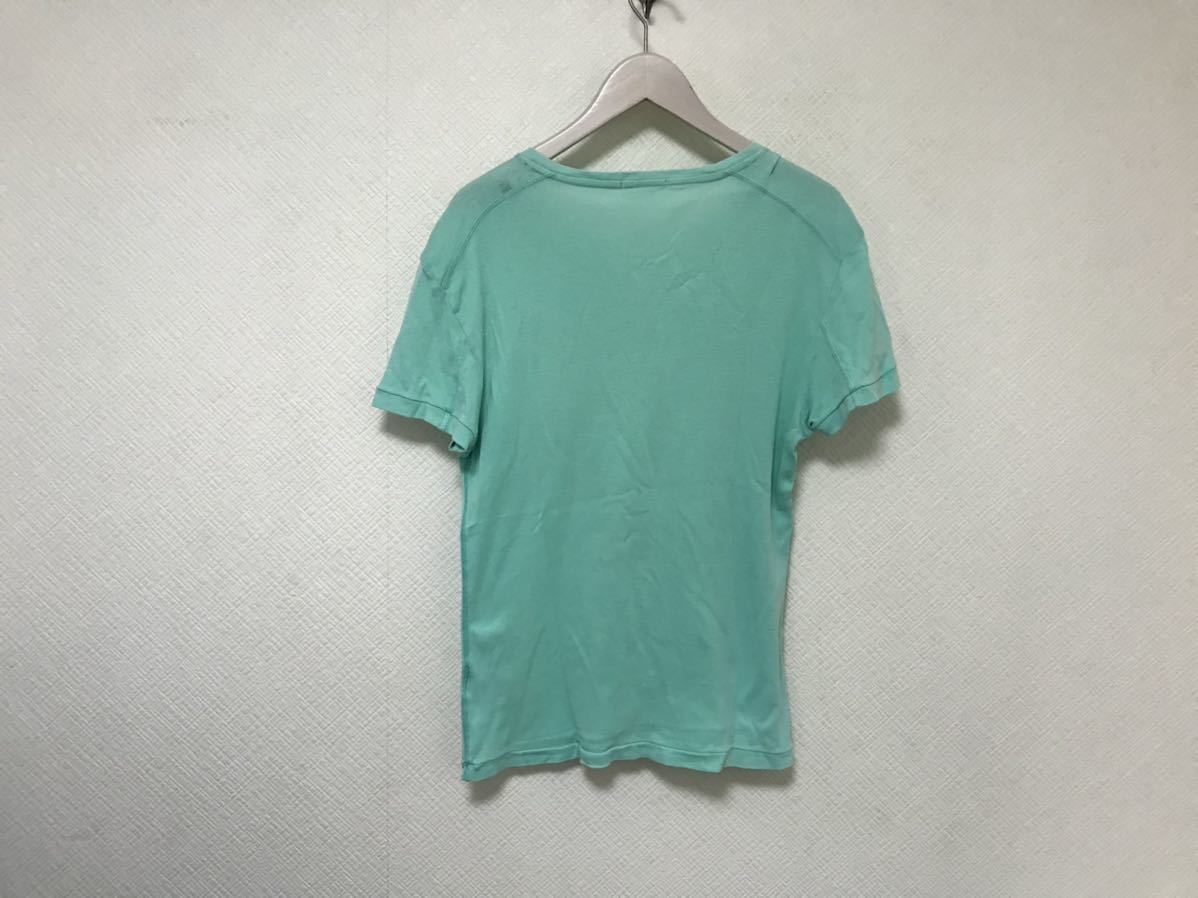 本物ガスGASコットンロゴプリント半袖Tシャツメンズビジネススーツアメカジサーフグリーン緑S_画像3