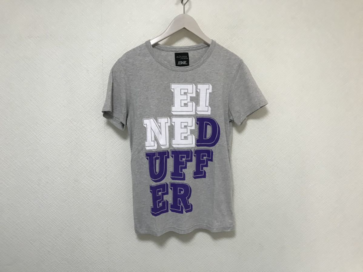 本物ダファーDUFFER×アインEINEコットンロゴプリント半袖TシャツメンズビジネススーツアメカジサーフMグレーポルトガル製