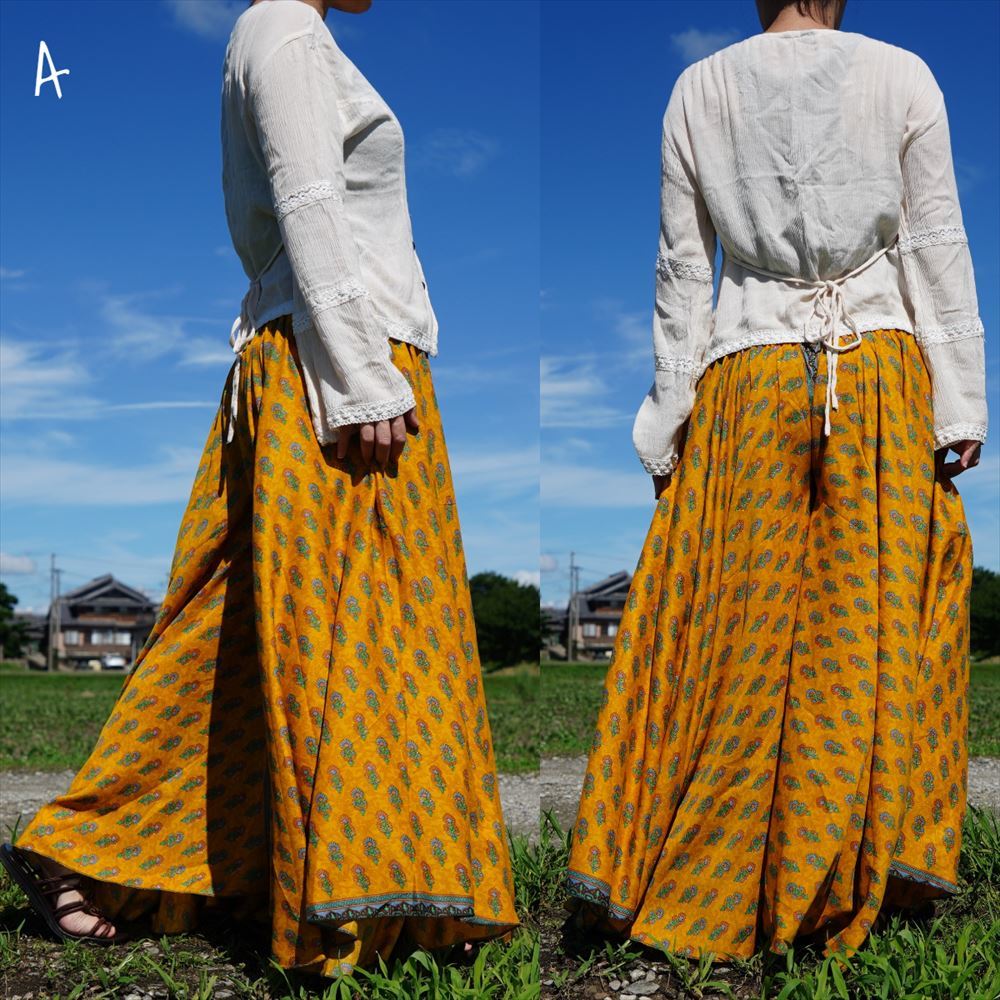 * ethnic wide pants enough cloth peiz Lee including carriage * new goods A* screw course Asian India silk gaucho 