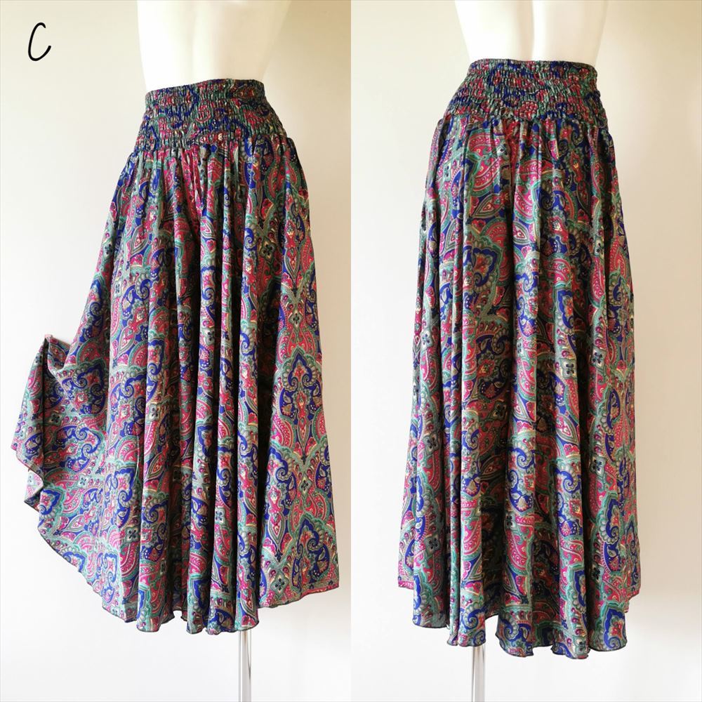 * ethnic wide pants enough cloth peiz Lee including carriage * new goods C* screw course Asian India silk gaucho 
