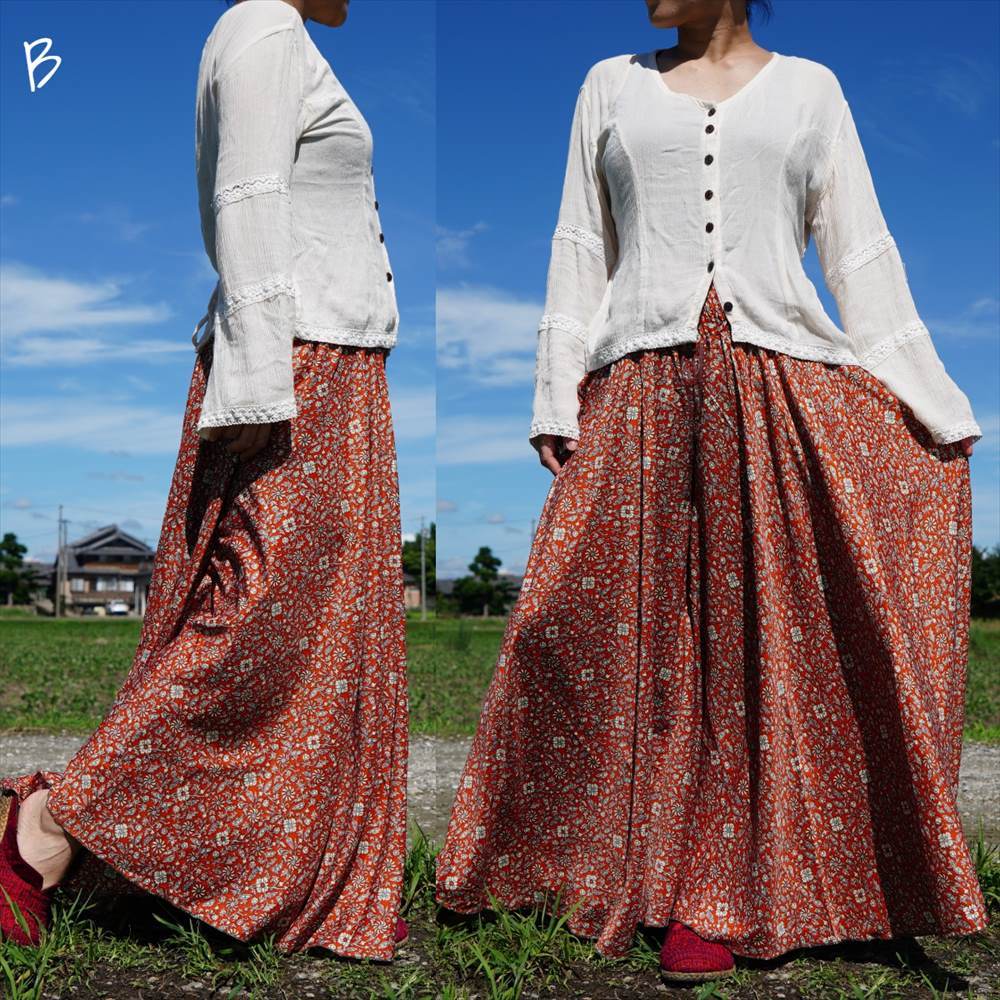 * ethnic wide pants enough cloth peiz Lee /botanikaru including carriage * new goods B* screw course Asian India silk gaucho 