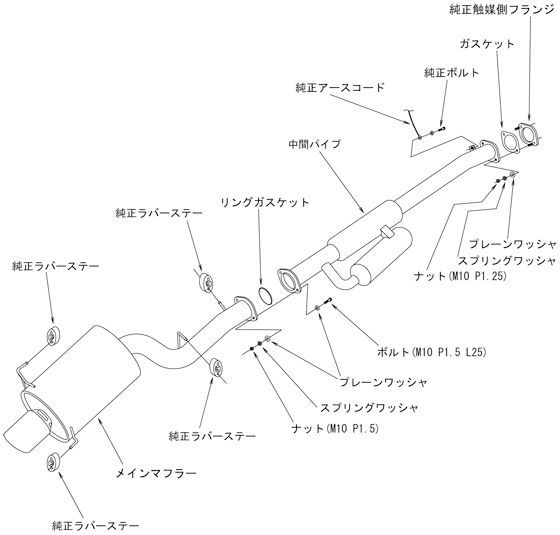 HKS スーパーターボマフラー スカイライン GF-ER34 31029-AN005 取付セット Super Turbo Muffler スポーツマフラー_画像4