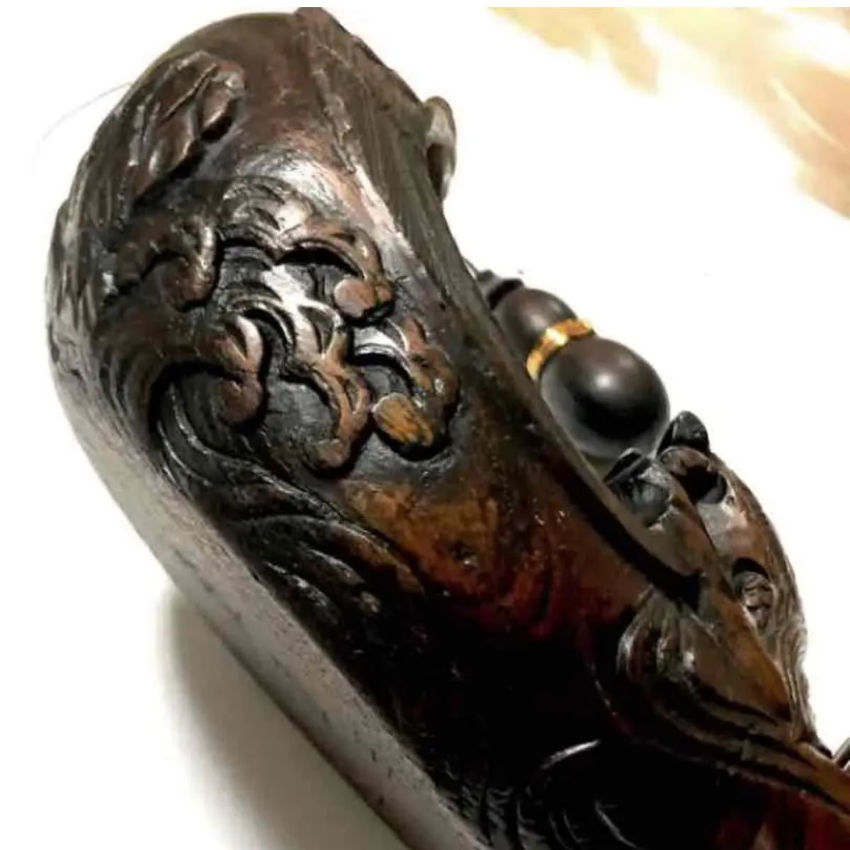 アンティーク 木彫 鶴亀 墨壺 27.5cm 置物 レア品 逸品 | noonanwaste.com