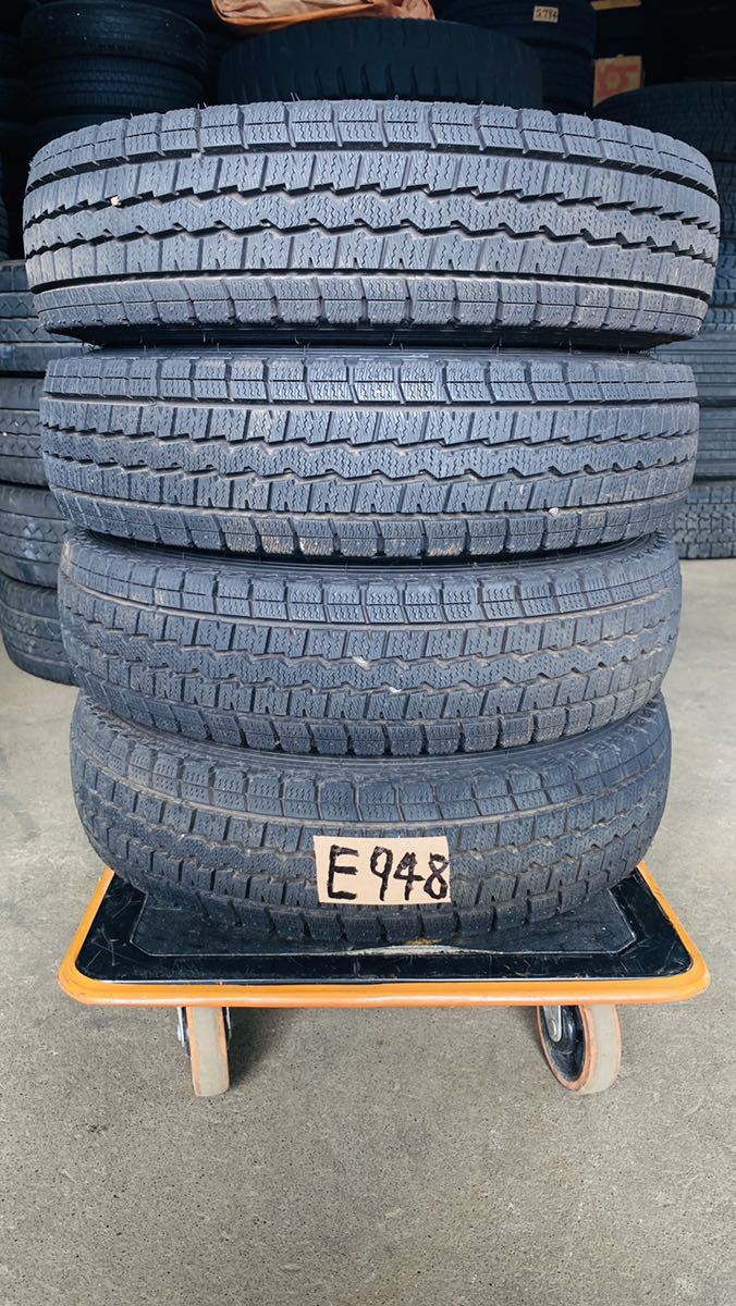 によって】 145R12×4J 6PR LT スタッドレスタイヤ&鉄 4本SET