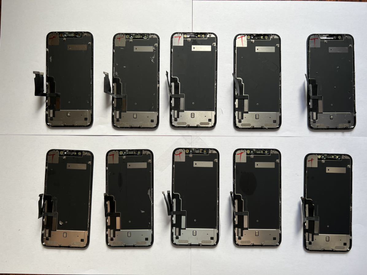 iPhone X R割れパネル、純正液晶、ジャンク品10枚セツト www