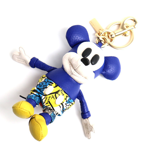 新品/未使用品/買取品 COACH Disney X Keith Haring バッグチャームC7117 IMS4Y レザー限定コラボ/質屋出店/アウトレット品_画像1