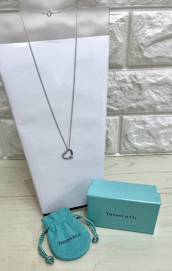 TIFFANY&Co. ティファニー オープンハート エルサペレッティ 直営の通販サイト 専用です。ティファニーネックレス 大きなオープンハート 925 メッシュチェーン ネックレス