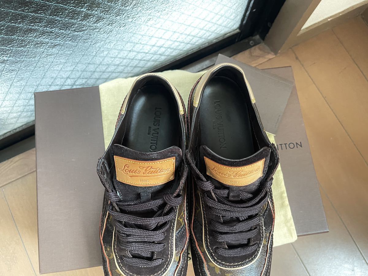 LOUIS VUITTON ルイ ヴィトン モノグラム レザー スニーカー メンズ 日本製品 ルイヴィトン 美品 サイズ7 モノグラム スニーカー スニーカー