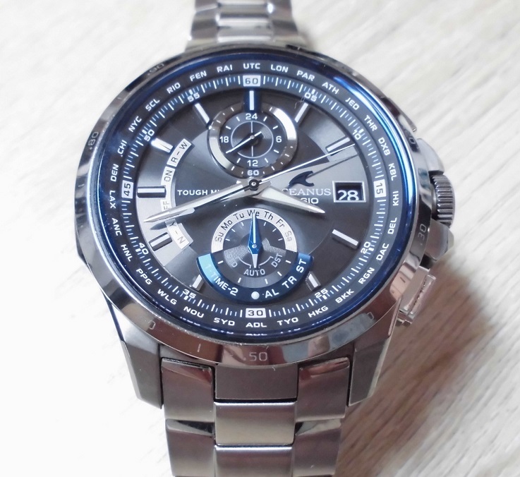 送料３００円～ 良品 カシオ オシアナス OCW-T1000-1AJF 電波ソーラー チタン クラシックライン マルチバンド6 CASIO OCEANUS 定価105000円_電波受信ゲットOK！