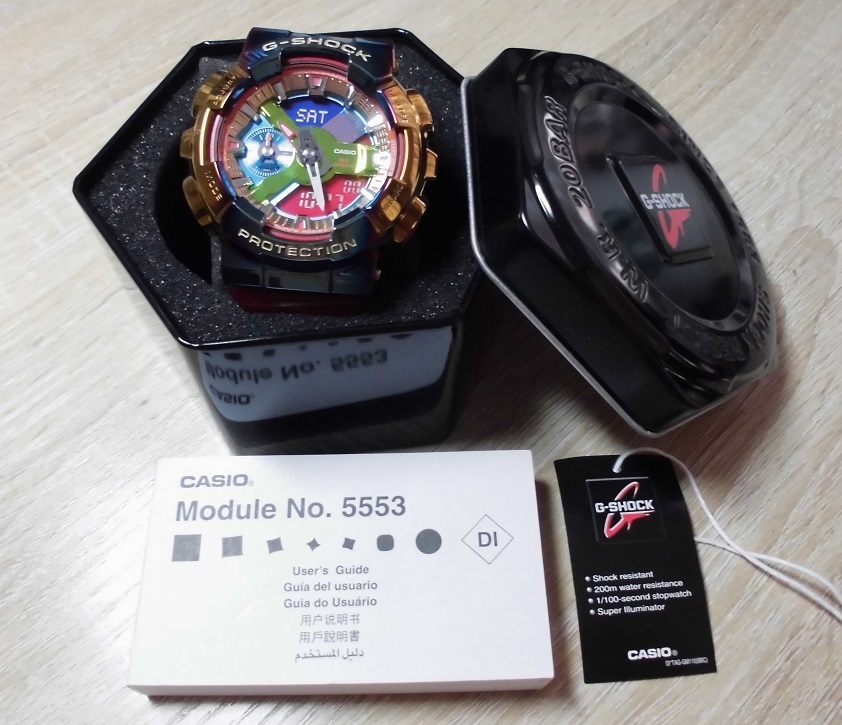 送料510円~ 未使用展示品 カシオ Gショック GM-110RB-2A レインボーIP