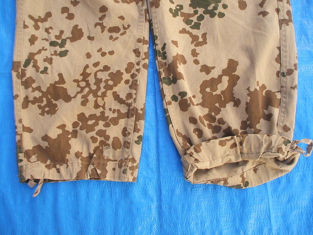 ドイツ軍トロペンターン,デザートカモ(砂漠迷彩)コンバットパンツ,2011年中古,Gr5(腰96cm,又下74cm,全長100cm),(22-9-3-1)_裾はヒモで絞れます