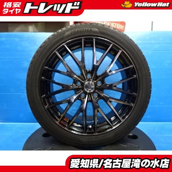 ジューク エスティマ レヴォーグ 等 中古 タイヤ 新品 アルミ 4本セット イエローハット プラクティバ 225/45R18 18インチ セット