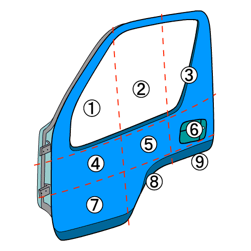  Atlas KR-AKR81E front door left LH 4HL1N 729 high roof 188491