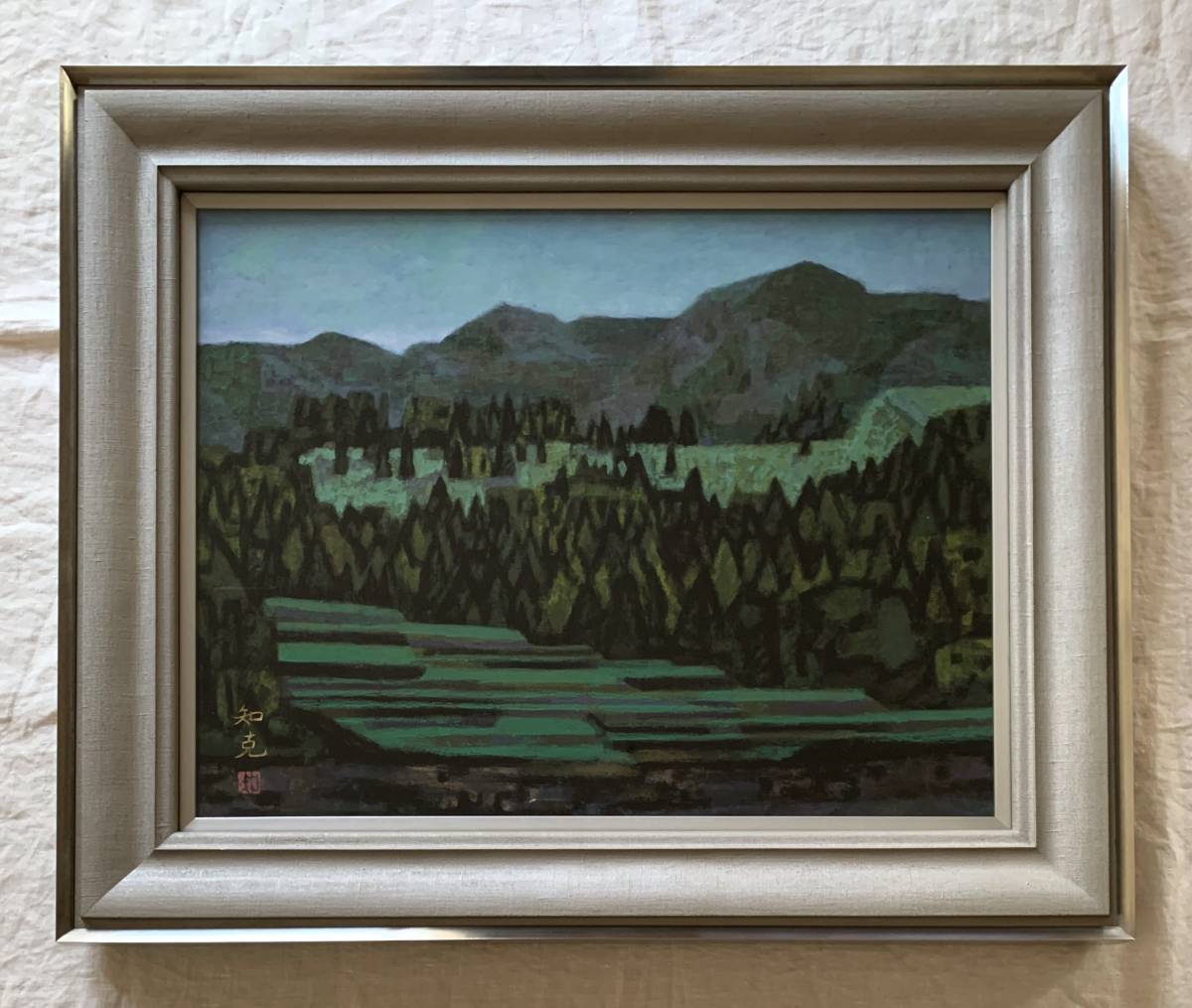 Yahoo!オークション - ①山本知克「山景」 日本画10号 額寸:約 縦